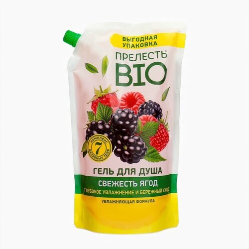 Гель для душа дой-пак Прелесть Био свежесть ягод, 1000 мл