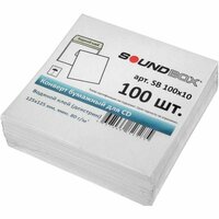 Конверты для СD/DVD дисков Soundbox белые, бумажные без окошка (упаковка 100 шт.) клей декстрин, 80 г/м2