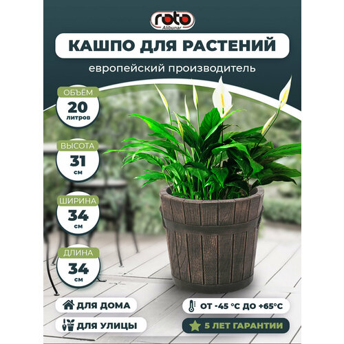 Горшок под дерево 20 л ROTO Planter POLKA S 6689
