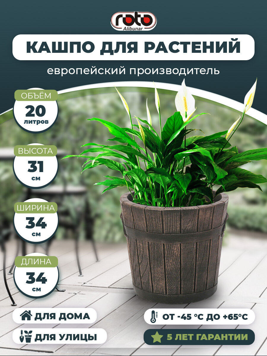 Горшок под дерево 20 л ROTO Planter POLKA S 6689