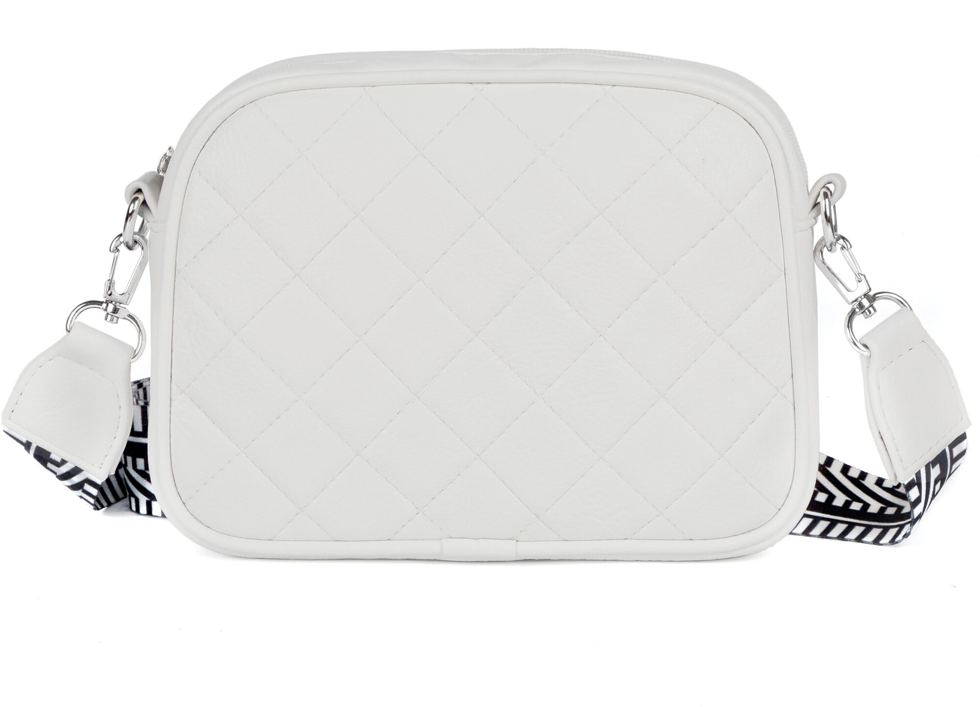 фото Сумка кросс-боди Ofta Sofia KZ белый ромб с текстильным ремнем