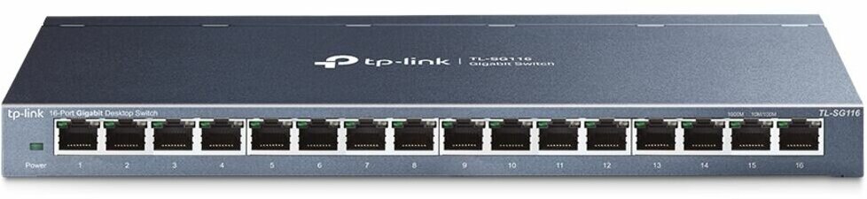 Коммутатор TP-LINK TL-SG116 неуправляемый 16x1000BASE-T, metal case