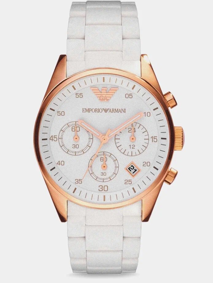 Наручные часы EMPORIO ARMANI Sportive AR5919, белый, золотой