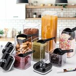 Набор контейнеров для хранения продуктов с вакуумными крышками, пластик, 7 шт - изображение