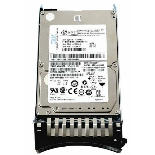 Жесткий диск IBM CA07068-B10900BA 146Gb 10000 SAS 25 HDD 1247000₽