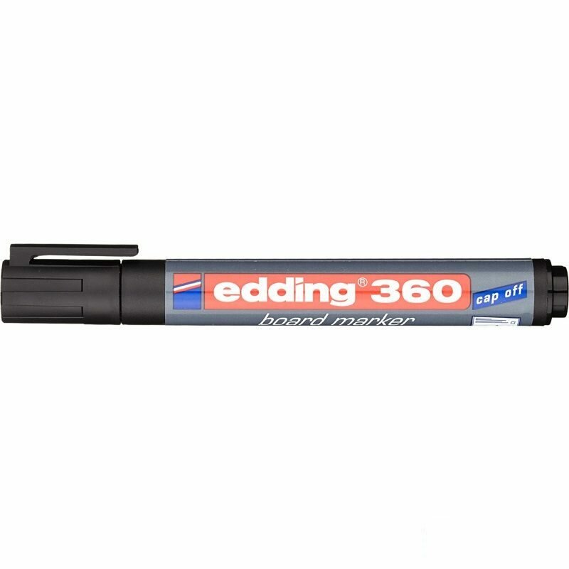 Упаковка маркеров для досок EDDING E-360/1, круглый пишущий наконечник, черный [31829] 10 шт./кор. - фото №1