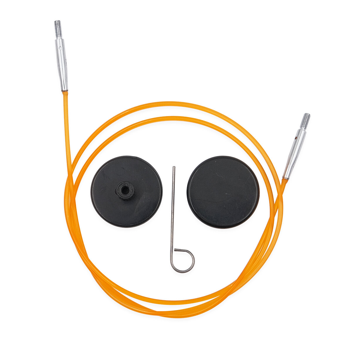 Тросик для съемных спиц, длина 56 см, нейлоновый, KnitPro оранжевый