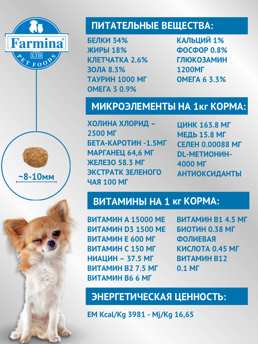 Farmina, N&D Dog ягненок с черникой для взрослых собак мини 7 кг - фото №19