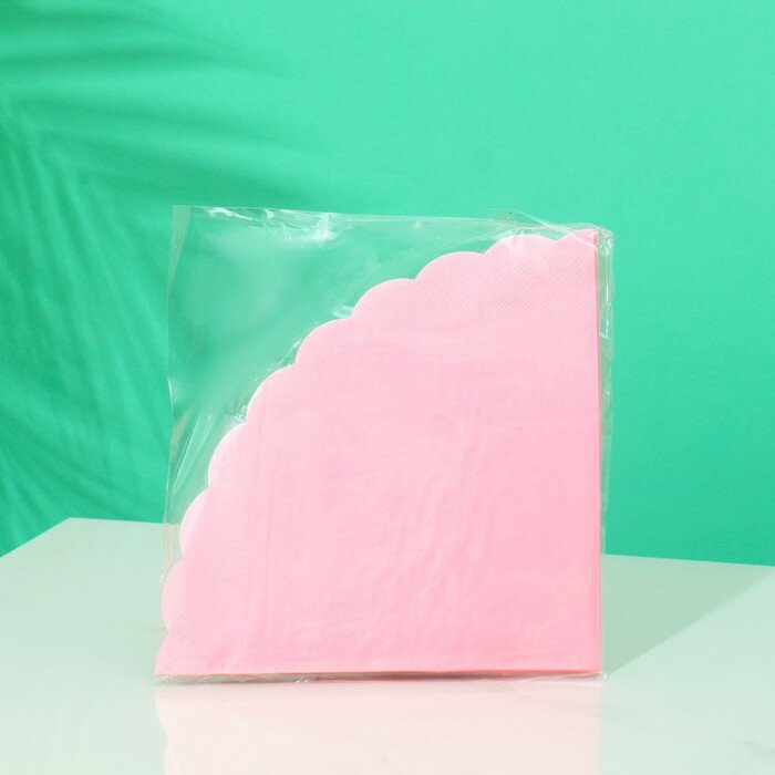 фото Салфетка круглая 32 см 12шт/уп Розовый