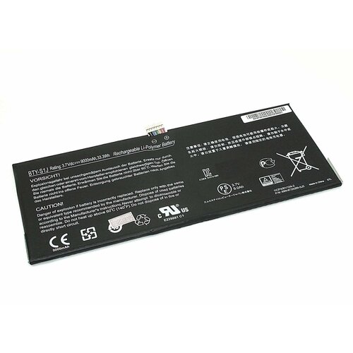 Аккумулятор для ноутбука MSI W20 3M-013US (BTY-S1J) 3.7V 9000mAh черная аккумуляторная батарея для ноутбука msi w20 3m 013us bty s1j 3 7v 9000mah черная