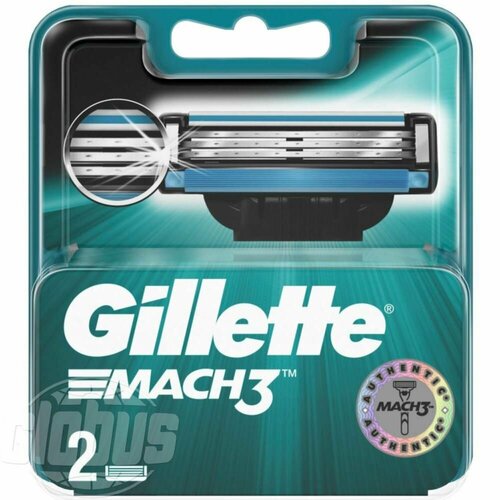 Сменные кассеты для бритвы Gillette Mach3, 2 шт.