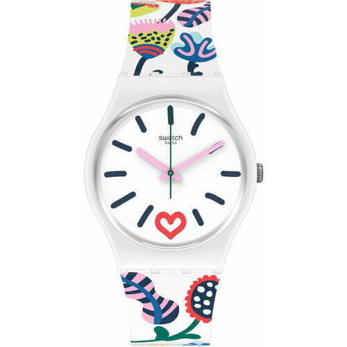 Наручные часы swatch Swatch JUST FLOWERS gw213. Оригинал, от официального представителя., мультиколор, белый