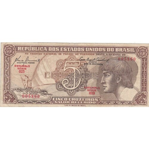 Бразилия 5 крузейро 1961-1962 гг. (3) бразилия 10 крузейро 1962 г