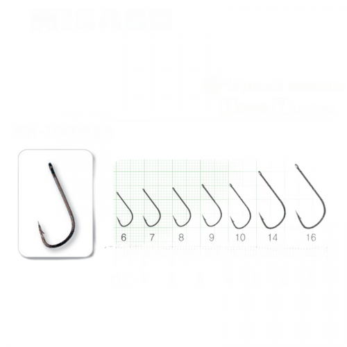 фото Крючок misago sode ring 10006 №14 10 шт 0.80, чёрный никель, корея