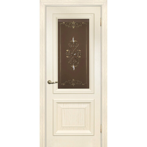 Межкомнатные двери текона Фрейм Фрейм 08 Дуб сливочный Витраж