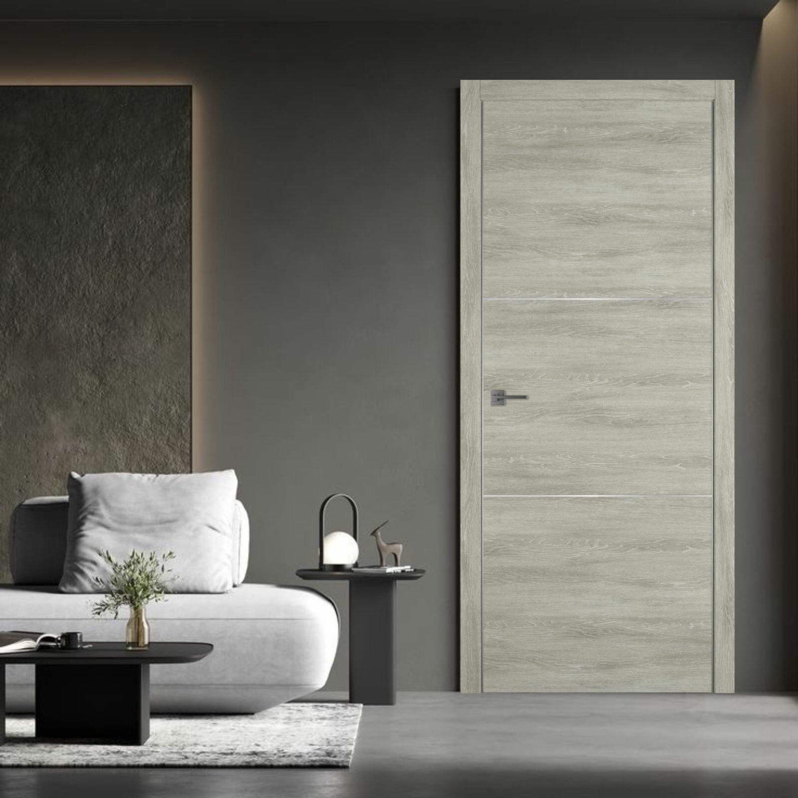 Дверь межкомнатная Paputin's Doors Urban 2 Lin Vellum, МДФ, Дерево, 800x2000, Глухая