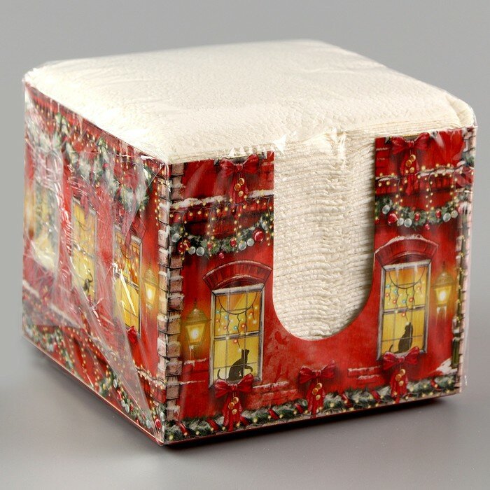 Салфетки в коробке интерьерные «Новогодняя сказка» 75 листов - фотография № 4