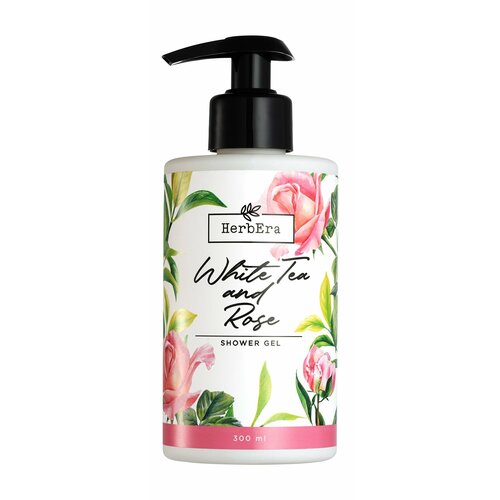 Гель для душа с ароматом белого чая и розы HerbEra White Tea and Rose Shower Gel 300 мл . maxclinic special blended tea inspired by mandarin tea shower gel