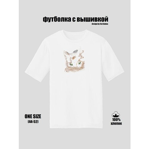 фото Футболка размер 44/52, белый cat anima