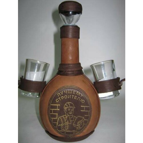 Подарочный графин с рюмками Лучшему строителю KSVA-ВП-269