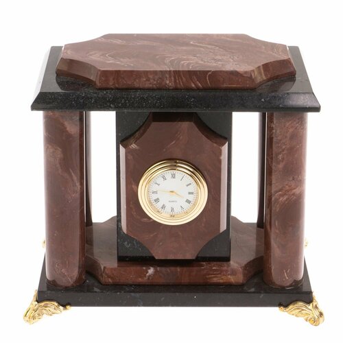 Уральский сувенир Настольные часы Георгий Победоносец из бронзы и лемезита 27 см 16667₽