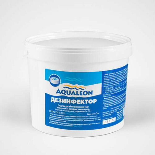 Aqualeon Дезинфектор МСХ (медленный стаб. хлор в таблетках 200 г)5кг