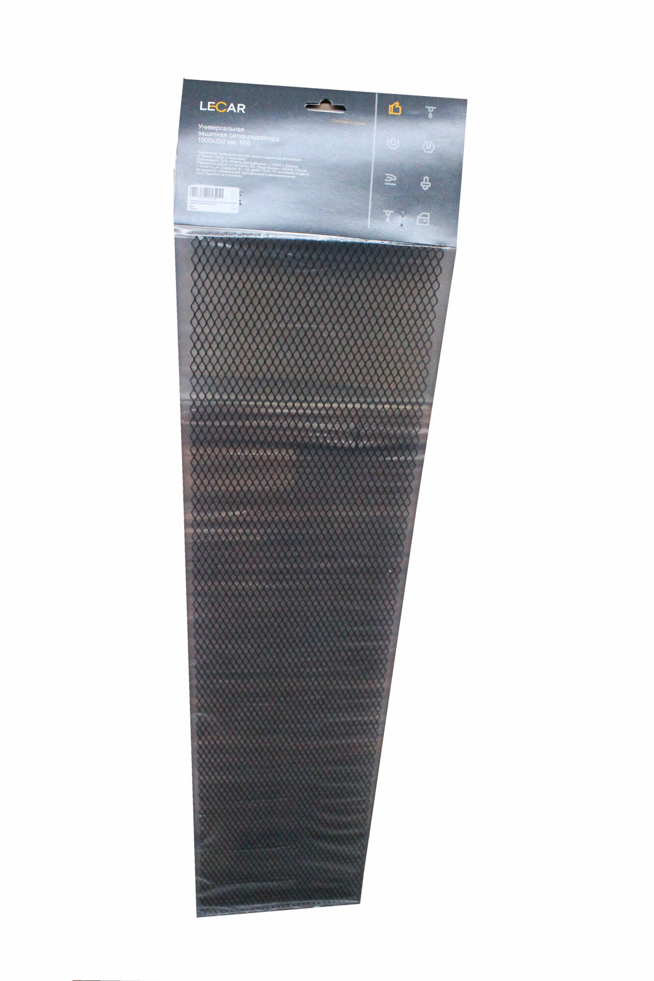 Сетка радиатора защитная алюминиевая 100x25см черная ячейки 12x6мм (LECAR)