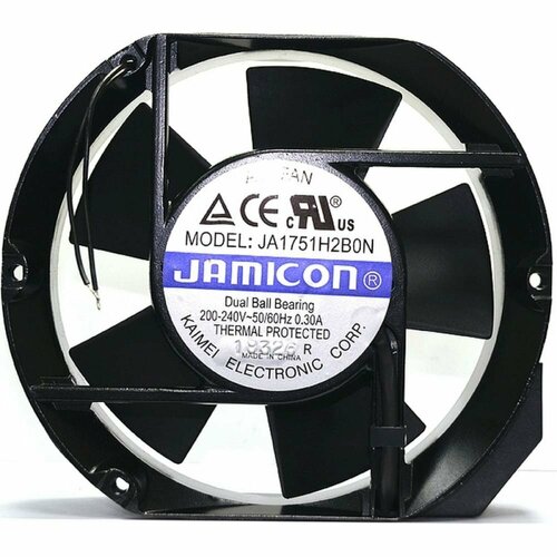 Вентилятор JAMICON JA1751H2B0N-L(JA1751H2B011N-L-R)(провод) 220V (172x150x51) B(подшипник) CFM169/dBA55 С00035578 вентилятор для корпуса jamicon kf0610b1h r черный