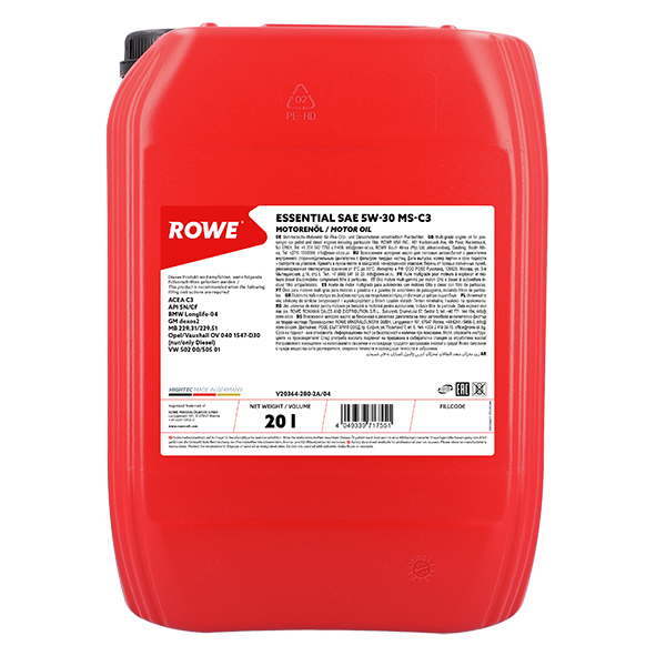 ROWE 203642802A масо моторное ROWE ESSENTIAL SAE 5W-30 MS-C3 20