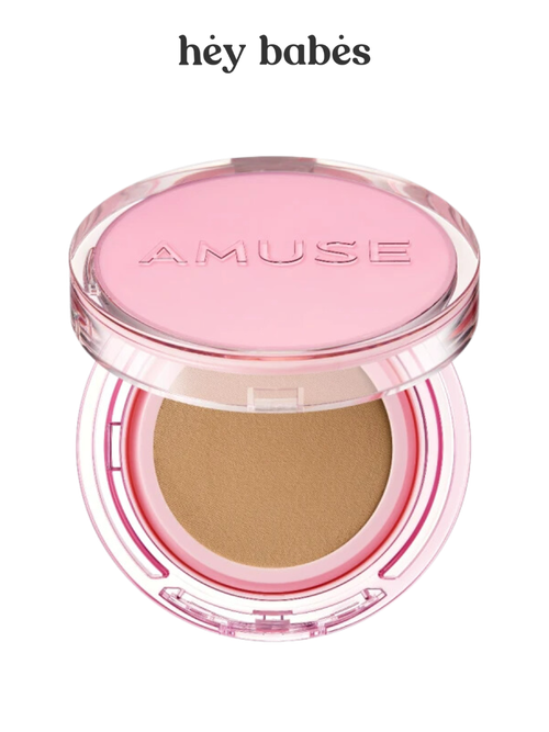 Тональный кушон с сияющим финишем в оттенке загара AMUSE Dew Power Vegan Cushion SPF 50+ 04 Tan