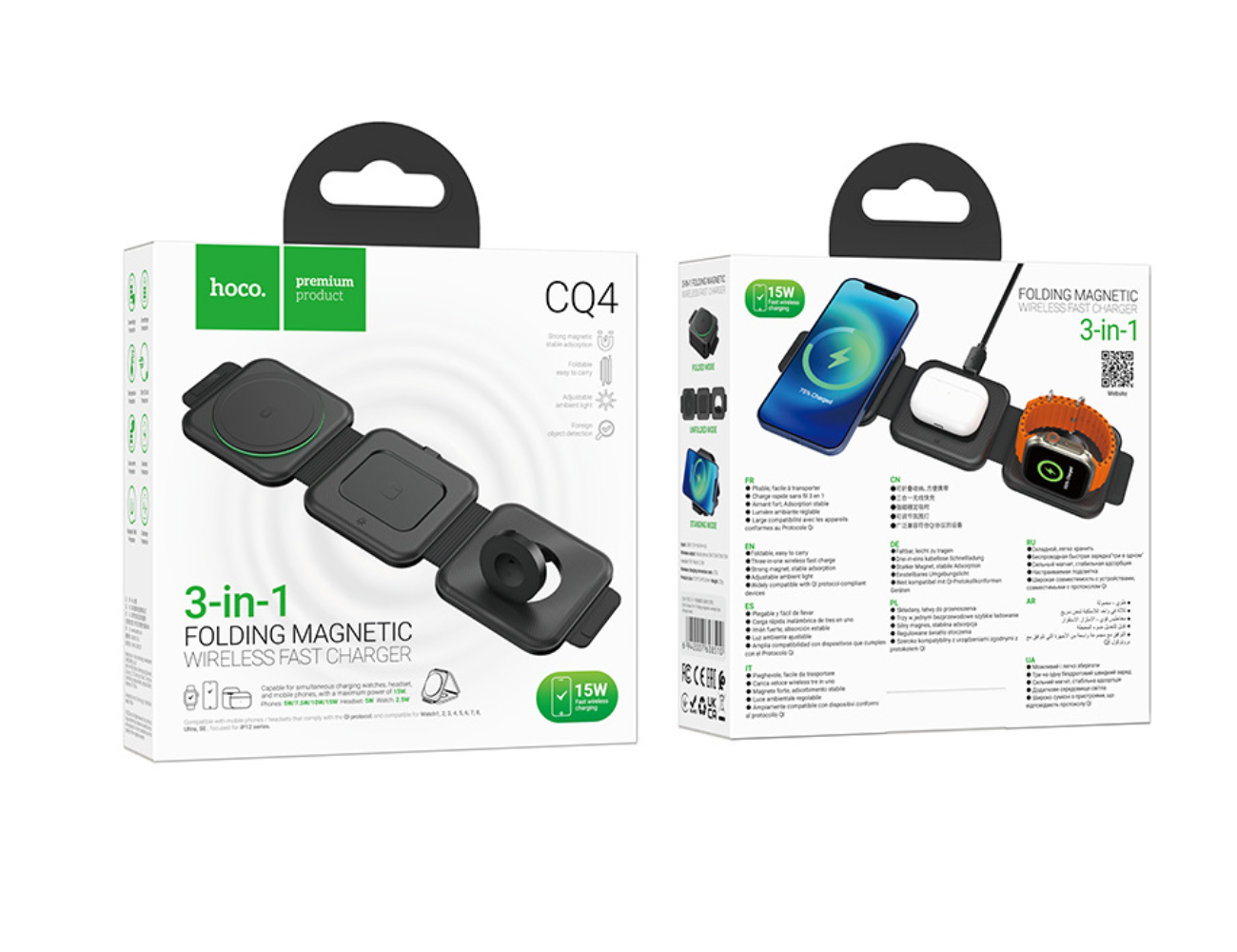 Док-станция 3 в 1 зарядное устройство для смартфона, наушников, смарт-часов — фото 7