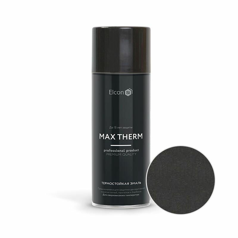 фото Эмаль ELCON термостойкая Антрацит до 600С 520 мл
