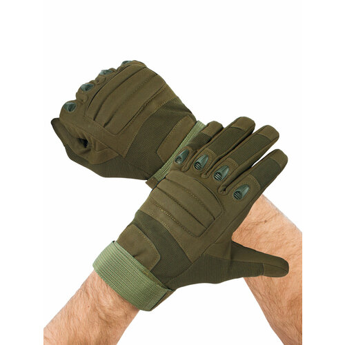 Перчатки тактические новые с 3 полосами цвет олива зеленая (размер: xl)