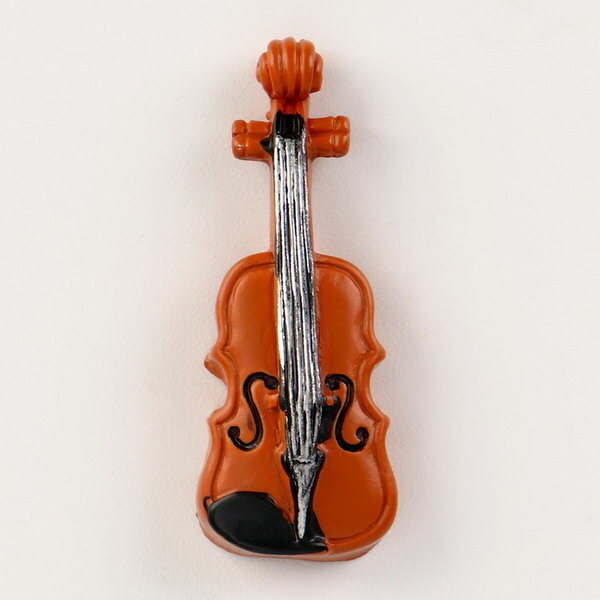 Миниатюра кукольная "Скрипка", набор 2 шт, размер 1 шт. 1.3 x 0.5 x 3.5 см