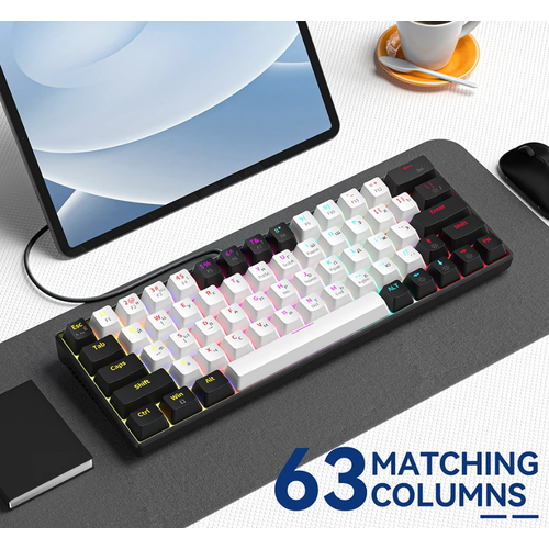 Игровая механическая клавиатура с RGB-подсветкой Цвет Черный-Белый Type-c подключение Русская раскладка 310000₽