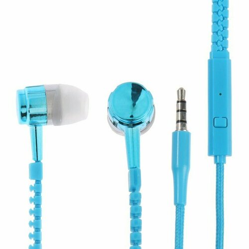 Наушники LuazON VBT 110 Молния вакуумные микрофон синие комплект из 7 шт 235700₽