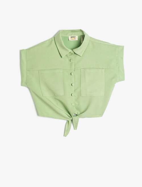 Рубашка KOTON, размер 11-12 лет, зеленый
