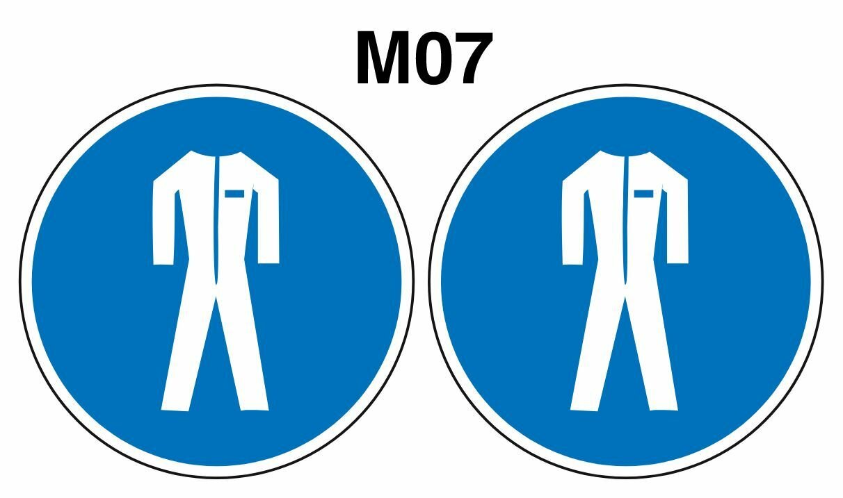 Предписывающий знак M07 Работать в защитной одежде ГОСТ 12.4.026-2015