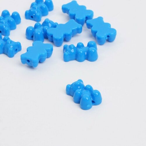 Бусина Мишка мармеладный (набор 10 шт), 1,8x1,2x0,8 см, цвет синий