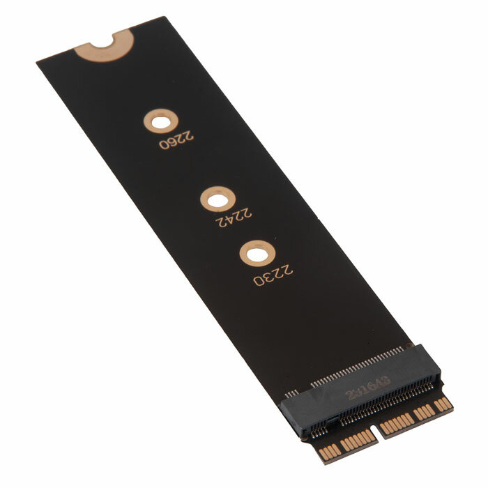 Адаптер-переходник для SSD M2 PCI-E NVMe (M B+M key) в разъем 12+16 Pin на MacBook Air 11/13" Pro Retina 13/15" iMac 215/27" Mac Pro 2013-2019