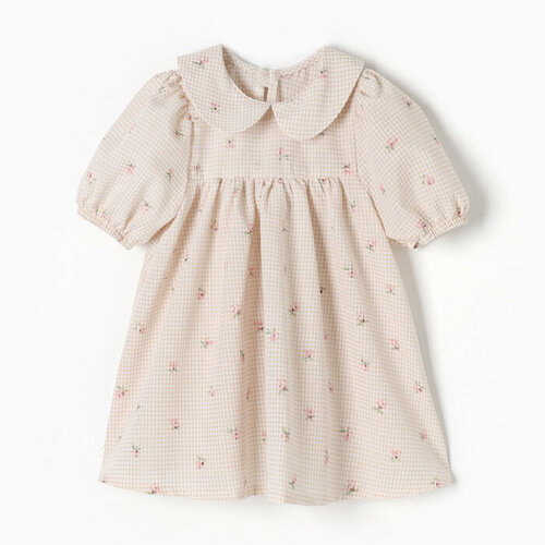 фото Платье крошка я "цветочки", рост 74-80, бежевый