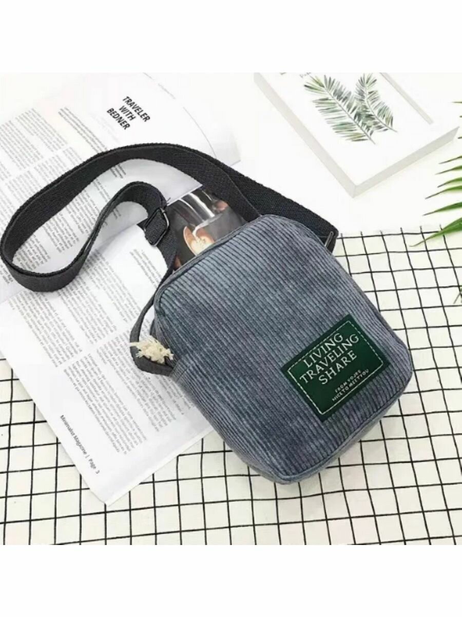 фото Вельветовая сумка через плечо