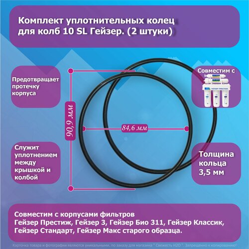 Уплотнительное кольцо для колб 10 SL Гейзер Престиж 2 штуки комплект