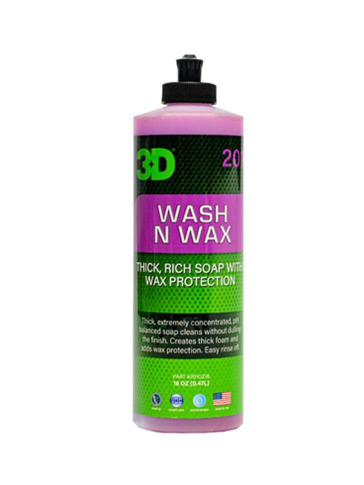 3D Wash N Wax - Рh-сбалансированный шампунь с воском 2 в 1 для кузова 0.48л