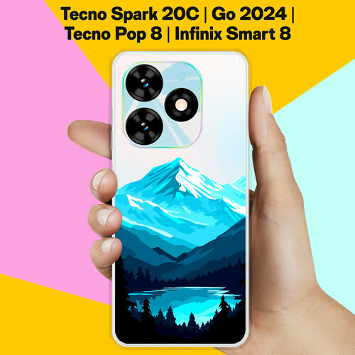 Силиконовый чехол на Tecno Spark Go 2024 / Tecno Spark 20C / Tecno Pop 8 / Infinix Smart 8 Горное Озеро / для Техно Спарк Го 2024 / Техно Спарк 20Ц / Техно Поп 8 / Инфиникс Смарт 8 силиконовый чехол сердечки на белом столе на tecno spark 8 техно спарк 8 с эффектом блика