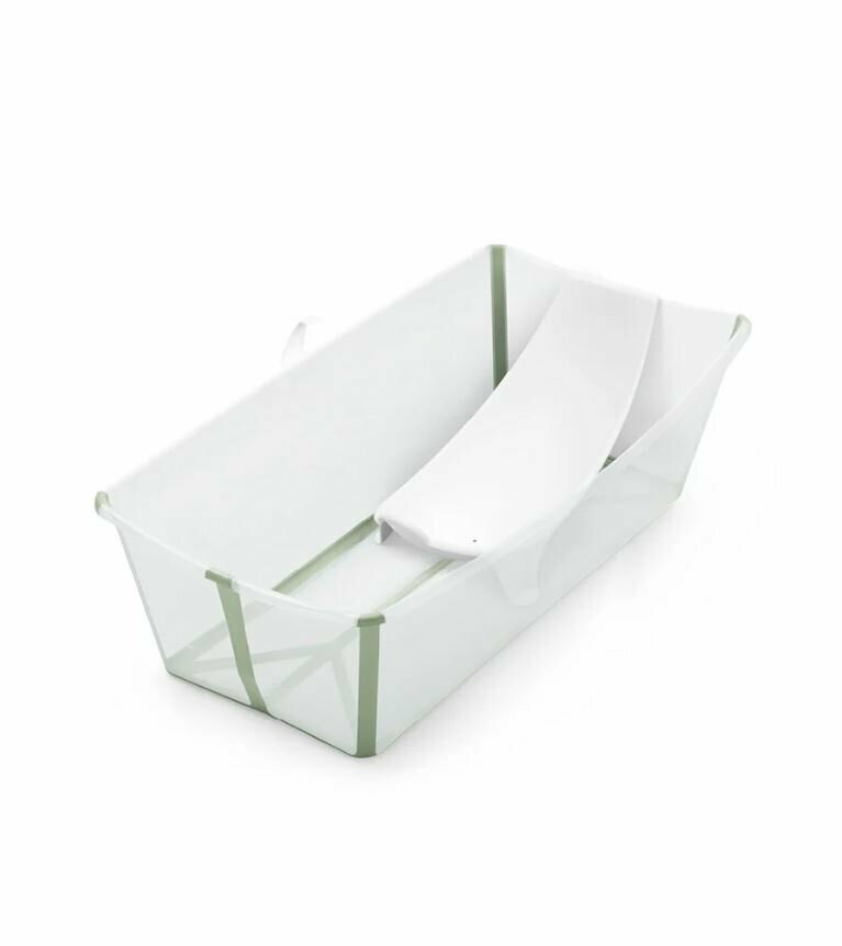 Ванночка с горкой Stokke Макси Flexi Bath Bundle, Tub with Newborn Support, Transparent Green, прозрачный/зеленый