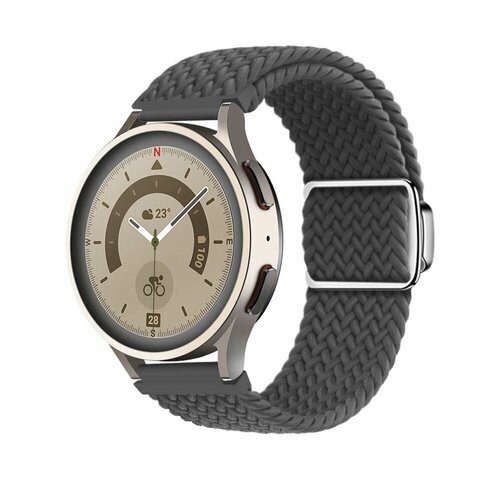 умные часы xiaomi amazfit watch band black pace smartwatch Эластичный тканевый ремешок на магнитной застёжке для умных смарт часов 22 мм Samsung Galaxy Watch , Gear S3 / Amazfit Pace , Stratos , GTR / Huawei Honor Watch / Xiaomi Haylou / Realme 22mm серый