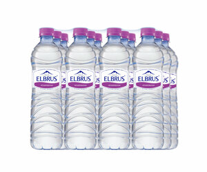 Вода минеральная природная питьевая "Эльбрус" 0,5 л. негаз. 12 бут. в 1 уп.