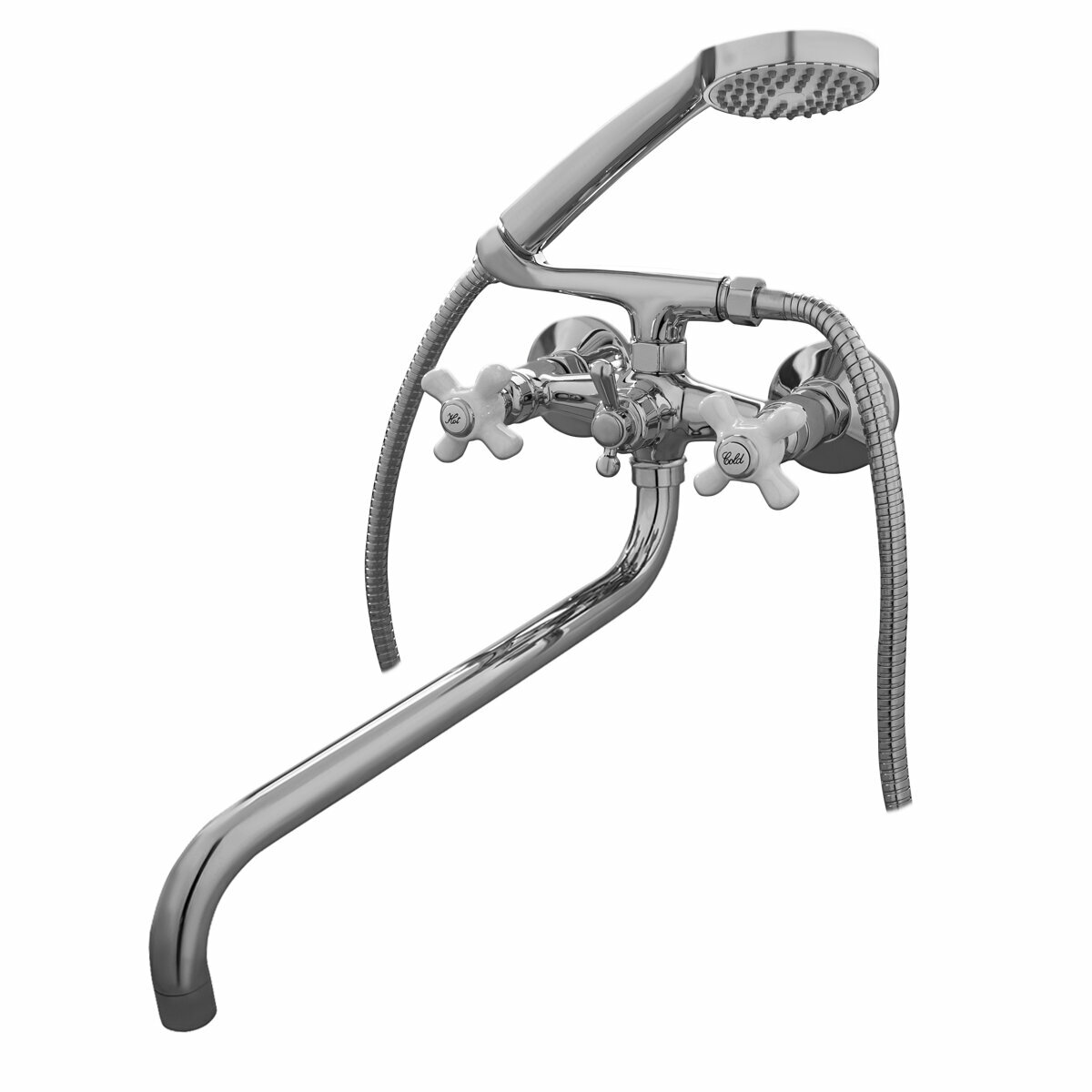 фото Смеситель для ванны / Кран в ваную / кран в душевую / с керамическими ручками Ekko E26018