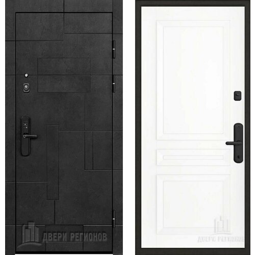 Входная дверь Regidoors флагман доминион Авангард "Эмаль белая" с электронным биометрическим замком 870x2040, открывание левое